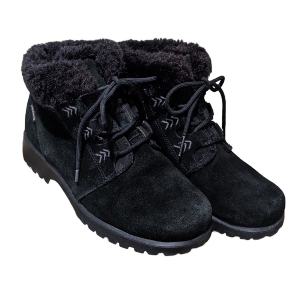 Sporto Waterproof Suede Black Fur Lined Boots